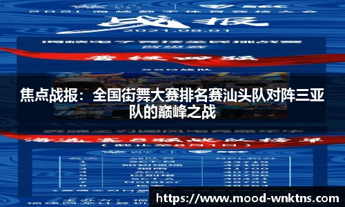 焦点战报：全国街舞大赛排名赛汕头队对阵三亚队的巅峰之战